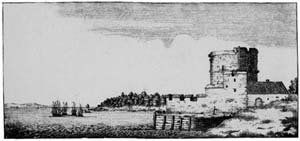 Illustration of Cowes Castle from the west.