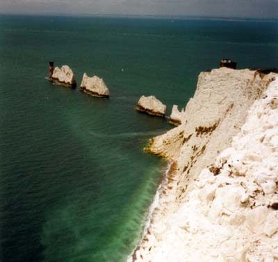 Photo image of the Needles rocks and gun battery.