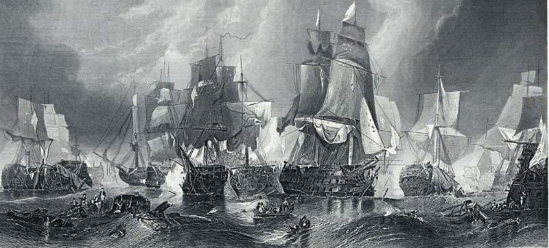 Illustration of the Battle of Trafalgar, October 21st 1805