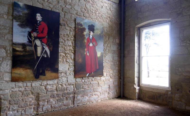 Photo image of interior Appuldurcombe House, images of Sir Richard and Lady Seymour Worsley.