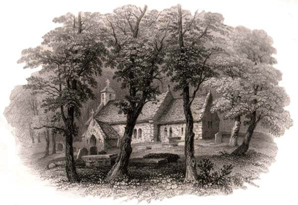 Image of Illustration of Bonchurch Old Church circa 1800s