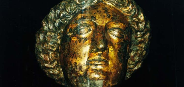 Photo image of figure of goddess Minerva, Bath City Museum.